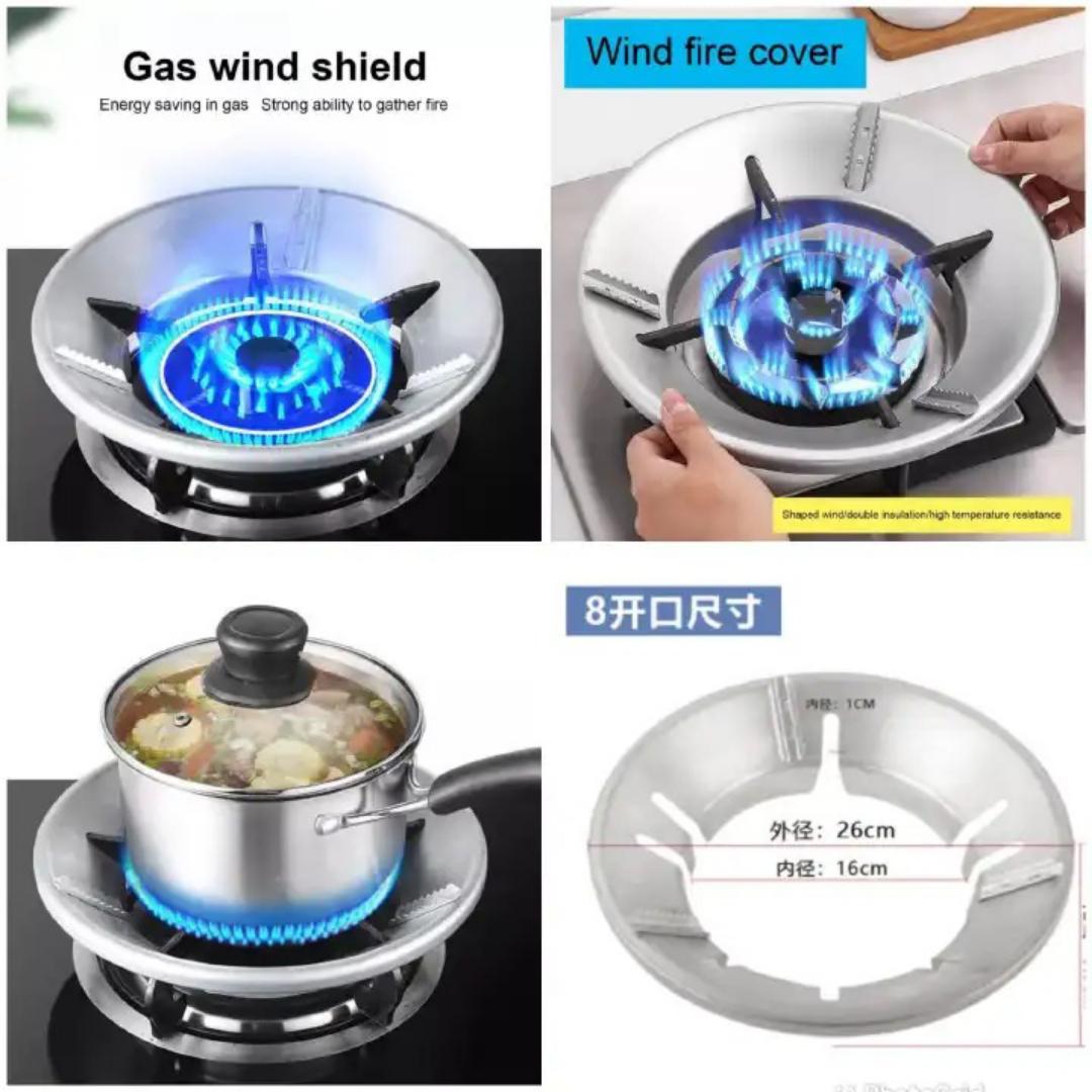 Gas wind shield/ energy saving cover Wind Shield Protection Bracket stainless steel Grill windshield Anti-slip Gas Stove Energy Saving Cover for camping Kitchen