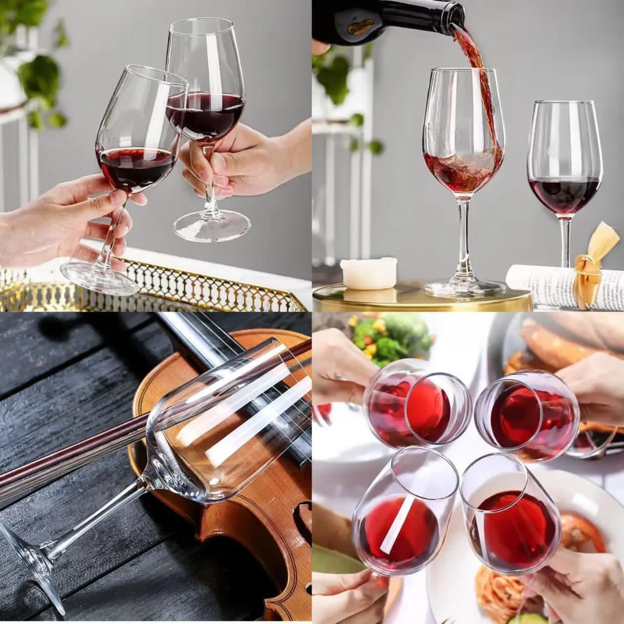 6 Pcs High Quality Wine Glasses Wine Glasses Set Of 6, 12oz Clear Red/White Wine Glasses, Long Stem Wine Glasses For Party, Wedding And Home