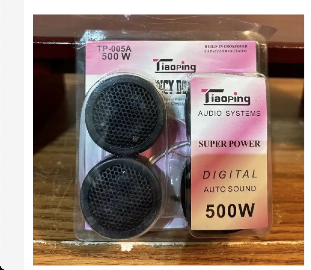 Tiaoping Car Dome Tweeter Speaker 500W, With Built-In Crossover High Efficiency Audio Systems TP-005A