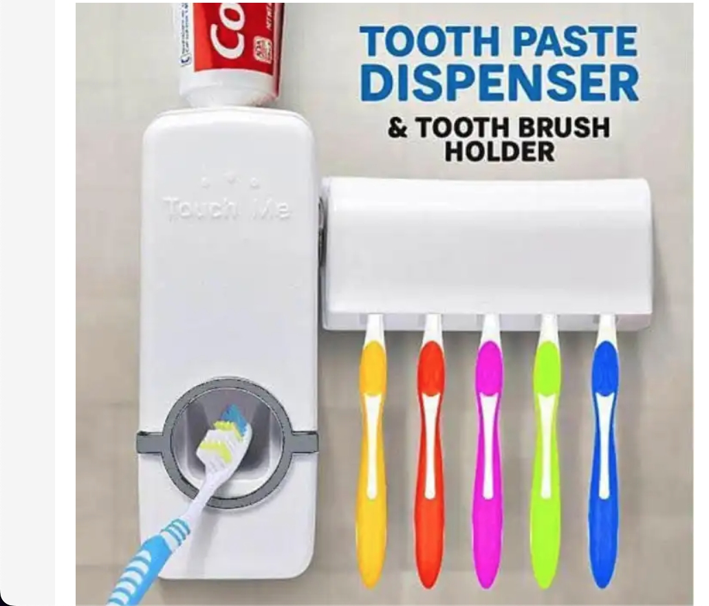 Automatic Toothpaste Dispenser Wall Mount Bathroom Accessories Toothpaste Squeezer Toothbrush Holder Toothpaste Storage