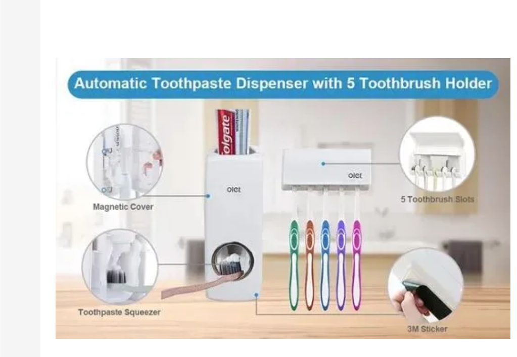 Automatic Toothpaste Dispenser Wall Mount Bathroom Accessories Toothpaste Squeezer Toothbrush Holder Toothpaste Storage