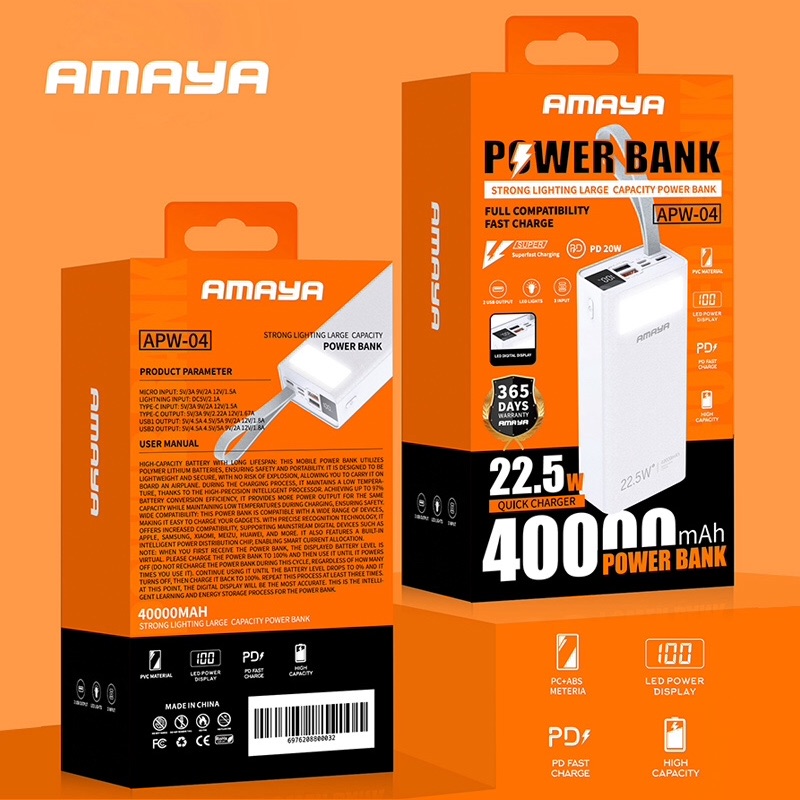 Amaya APW-04 Power Bank 40000mAh 22.5W