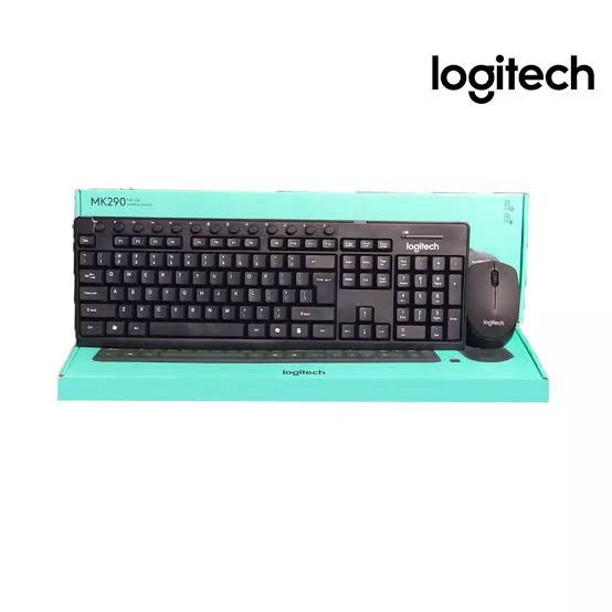 LOGITECH MK290 Combo Wireless Keyboard With Mouse Modern Full Size Layout, High-Quality Membrane Keyboard, Optical Mouse Max