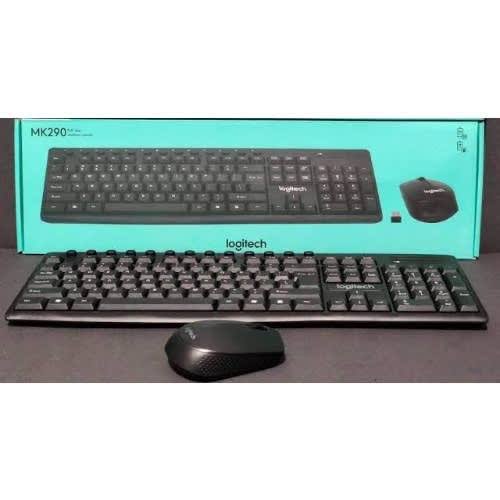 LOGITECH MK290 Combo Wireless Keyboard With Mouse Modern Full Size Layout, High-Quality Membrane Keyboard, Optical Mouse Max