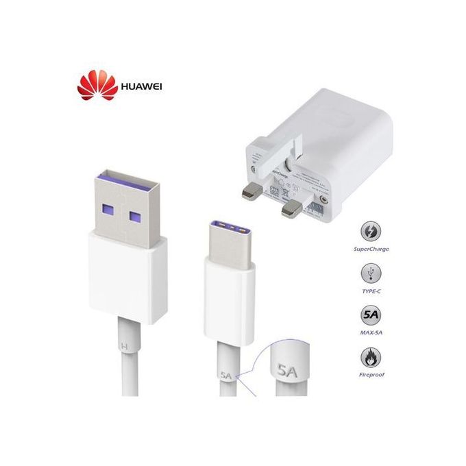 Huawei 40W SuperCharge 4.5A/5A Type-C Cable & Charger BUNDLE For Huawei P40 Pro, P30, P30 Pro, P20 Lite, Mate 30, Mate 20, Mate 20 Pro, Mate 10, Mate 10 Pro, Mate 9, Mate 9 Porsche Design, Nova 5T, No