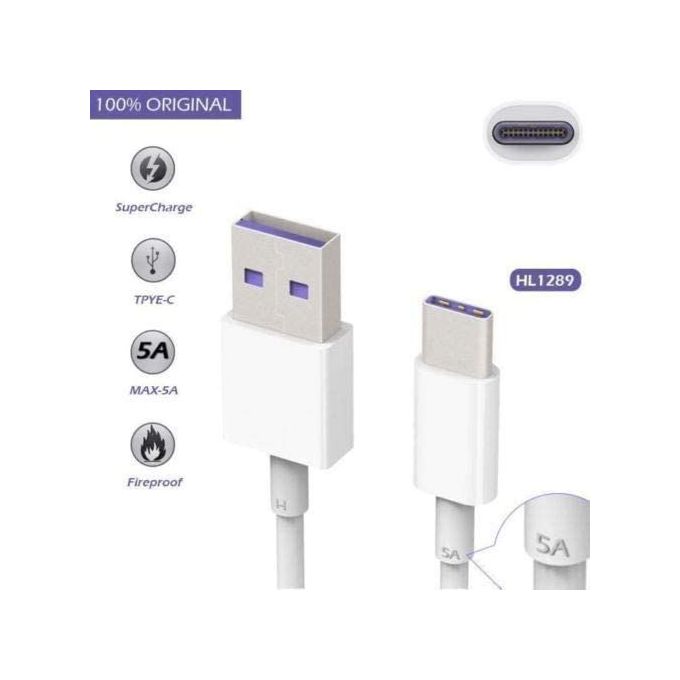 Huawei 40W SuperCharge 4.5A/5A Type-C Cable & Charger BUNDLE For Huawei P40 Pro, P30, P30 Pro, P20 Lite, Mate 30, Mate 20, Mate 20 Pro, Mate 10, Mate 10 Pro, Mate 9, Mate 9 Porsche Design, Nova 5T, No