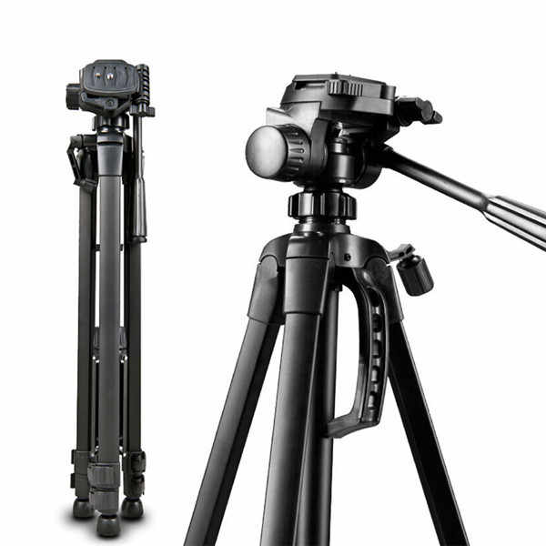 Professional WF-3520 Black Tripod Stand for Camera & Camcorder Mobile Phone & Video with Handle Head & Tripe Extensor Para Foto