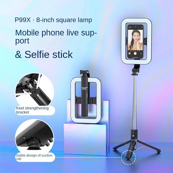 P99X Selfie Stick Tripod with Fill Light & Bluetooth Wireless Remote and Portable Cell Phone Tripods