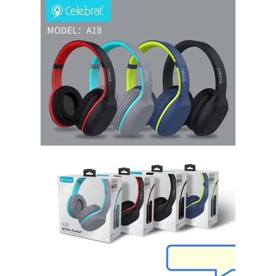 Celebrat A18 Wireless Bluetooth Headphones - 8-10 Hours Music Playtime , 5000mAh Battery