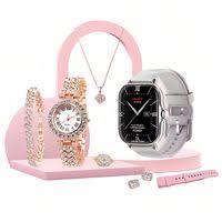 Awalor 7 in 1 set A58 plus Suit with 2 straps Earrings bracelets necklaces set BT Call 2.02inch women smartwatch
