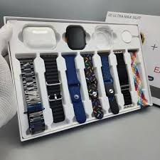 10 in 1 smart watch with seven straps, pods and charging cable