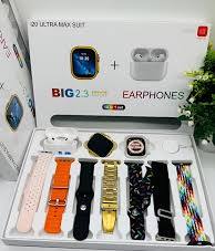 10 in 1 smart watch with seven straps, pods and charging cable