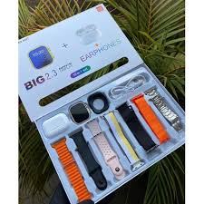 10 in 1 smart watch with seven straps, pods and charging cable