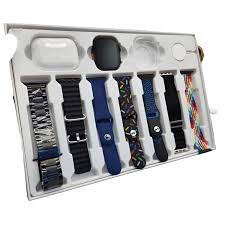 10 in 1 smart watch with seven straps, pods and charging cable