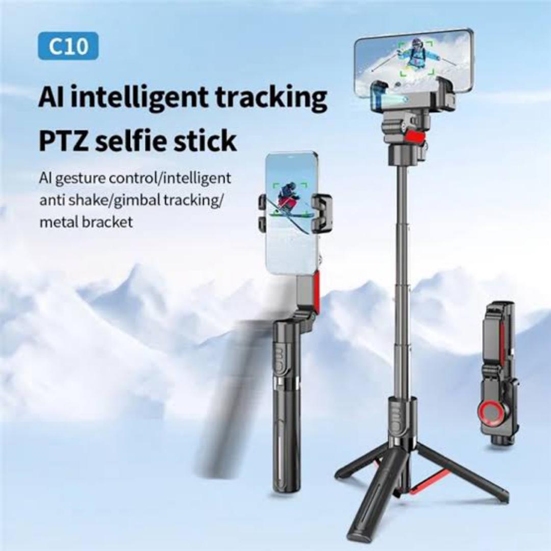 C10 Handheld Phone Stabilizer Gimbal AI Face Tracking Vlog Live Streaming Selfie Stick