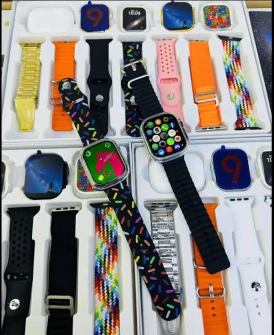 i60 Suit Extreme Hot 12 in 1 Set Smart Watch 2.3 inch 2 Watches 49mm Ultra 2, 45mm Watch 9 With 2 Watch Jelly Case & Airpods Pro 2 i60 Suit Exterme 7 Straps Smartwatch 4