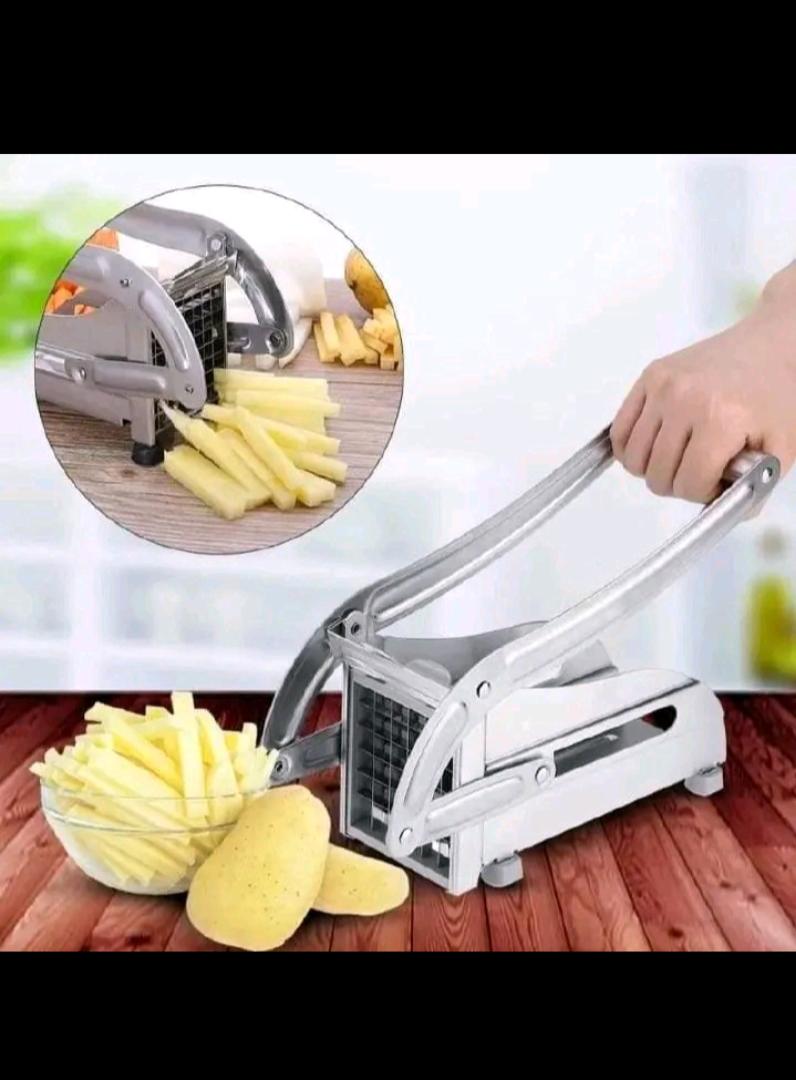 Stainless Steel French Fries Machine with 2 Blades Potato Chips Strip Cutting Cutter Maker Salad Vegetable & Potato Chipper