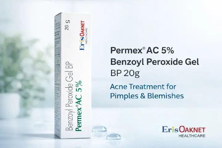 Pernex AC 5% Benzoyl Peroxide Gel BP 20g – Acne Treatment for Pimples & Blemishes | Eris Oaknet Healthcare