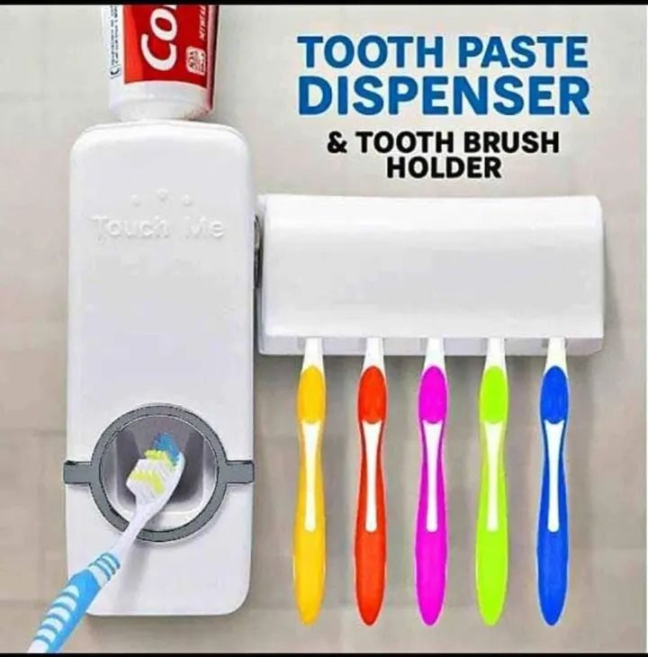Automatic Toothpaste Dispenser Wall Mount Bathroom Accessories Toothpaste Squeezer Toothbrush Holder Toothpaste Storage