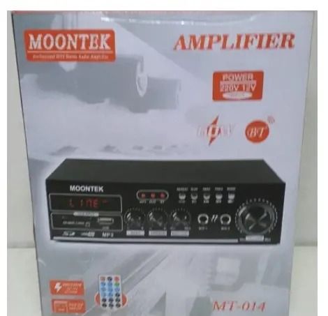 mini Bluetooth HiFi Stereo Audio Amplifier with remote and free cleaning gel, MOONTEK MT-014 HIFI STEREO AMPLIFIER with Mic Ports (Supports Bluetooth)