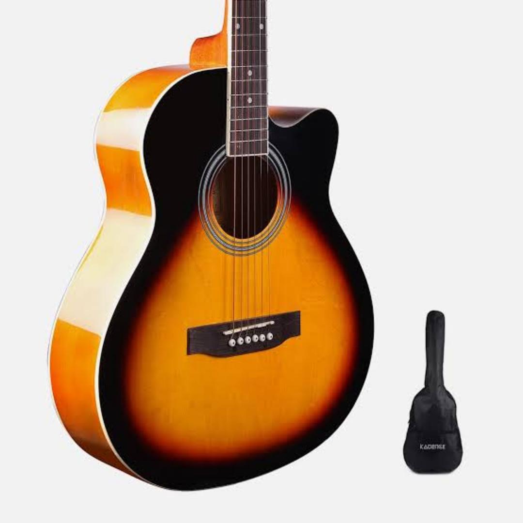 Sun Burst Acoustic Guitar 38" Modern Wood Musical For Beginners