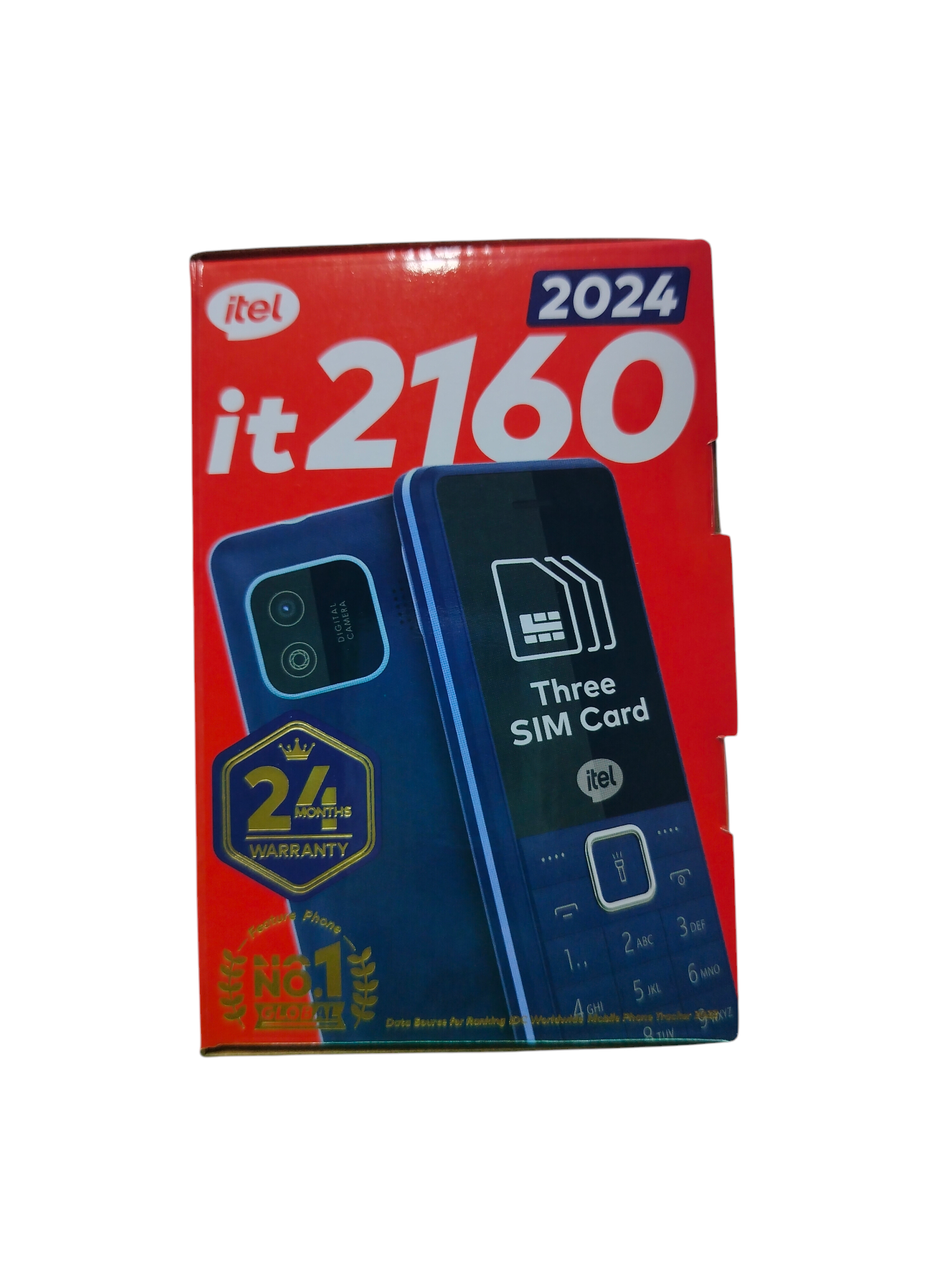 Brand New Itel 2160 (2024), 1.8", 32MB + 32MB (Triple SIM),1000mAh - Black