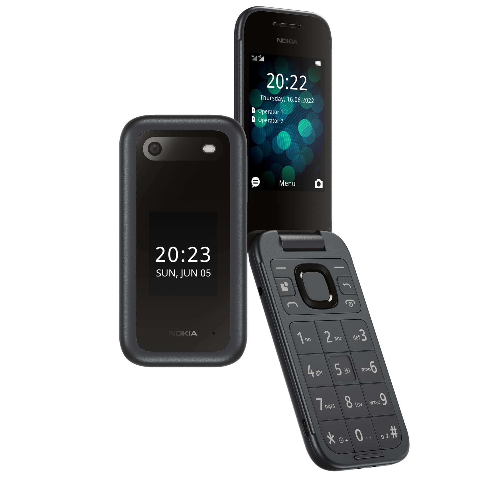 Nokia 2660 Flip Mobile Phone Classic - 4G-Dual SIM-Long Battery Life TA-1474 - Black