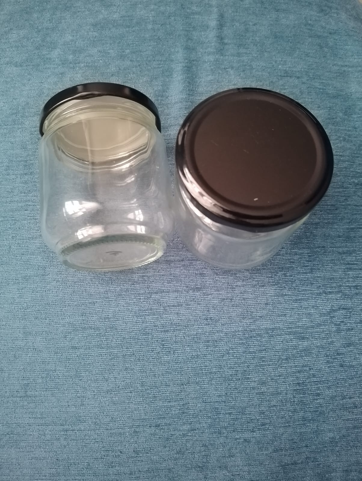 195Ml Round Clear Glass Jars, Cream Jars with Black Lids, Cosmetic Containers for Cream