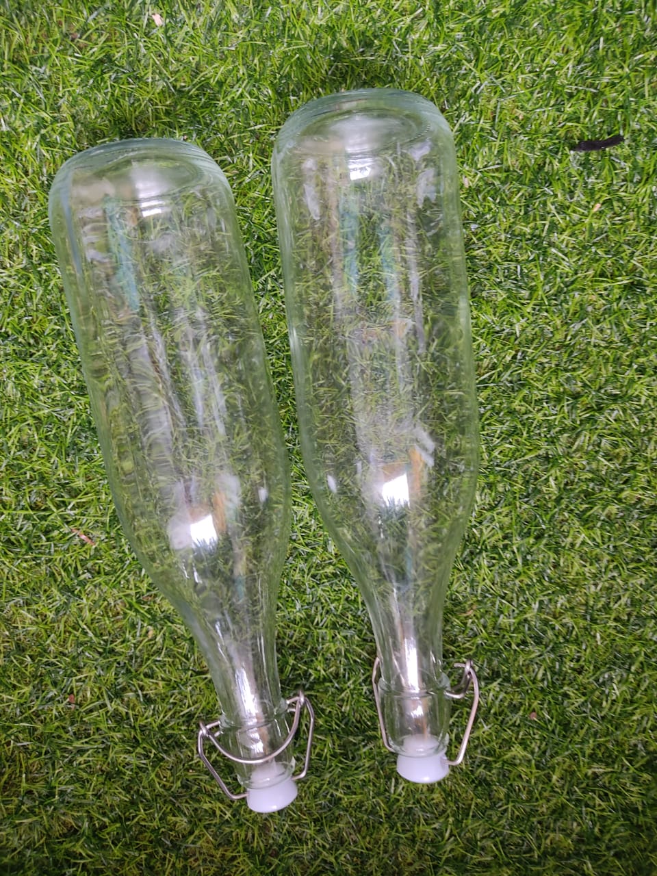 1000 ml Flip Top Glass Bottles, Swing Top Water Bottle, Clear Airtight Cap Glass Preserve Bottle with Stopper, Bottle for Brewing, Milk, Oil, Vinegar, Water, Fresh Juice, Beverages