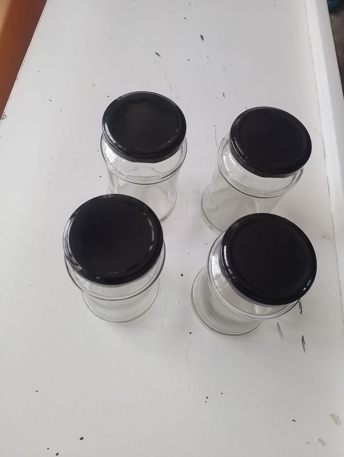 10 Pickle Glass Jars 400ml with Black Lids Airtight