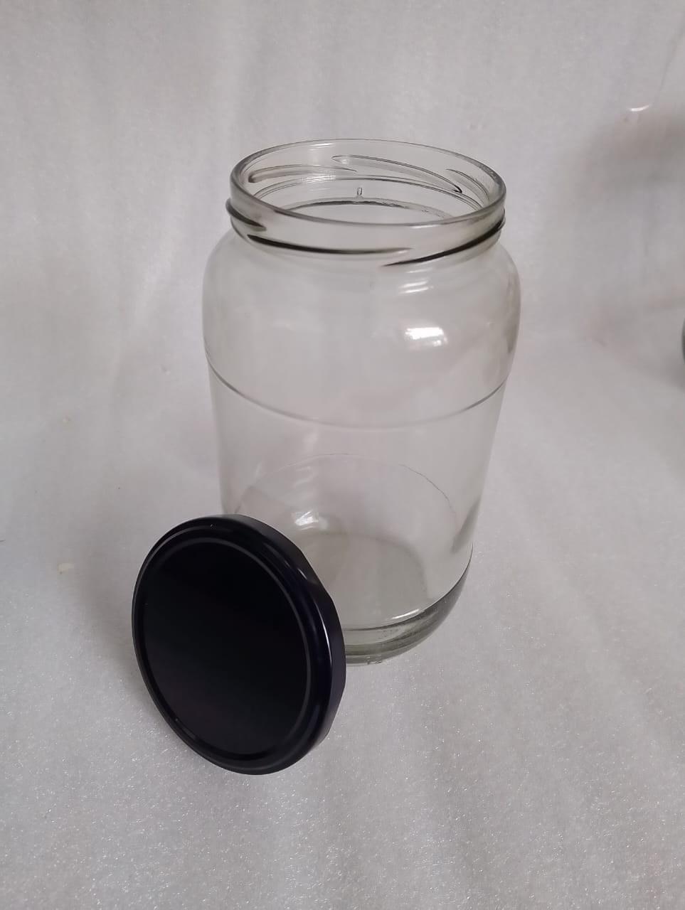 Glass Mason Jars with Black Airight Lids 1000ml Transparent for canning,Pick Jar, Storage of Ghee, Honey, Oil,Sugar, Tea, Coffee