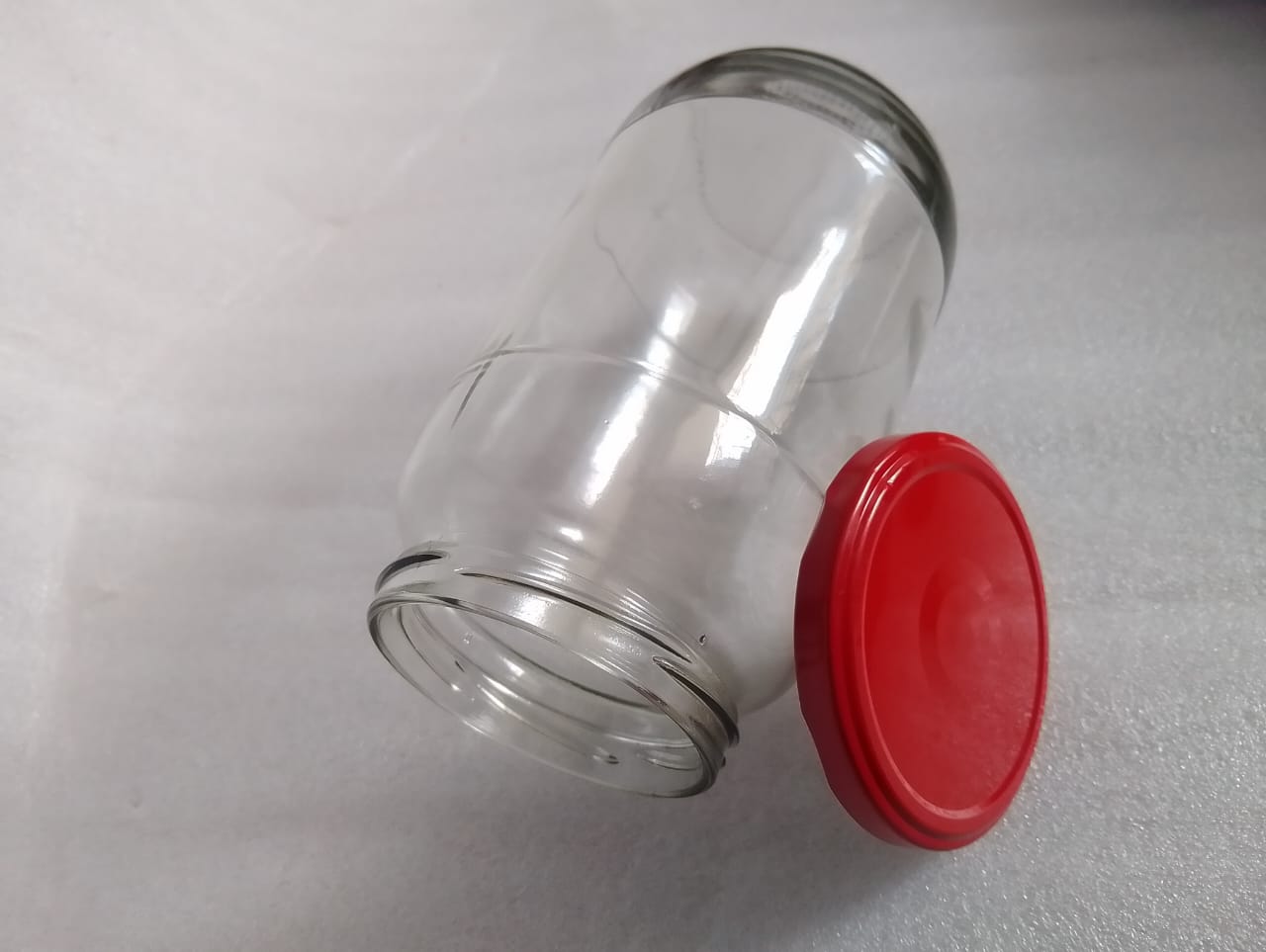 Glass Mason Jars with Red Airight Lids 1000ml Transparent for canning,Pick Jar, Storage of Ghee, Honey, Oil,Sugar, Tea, Coffee