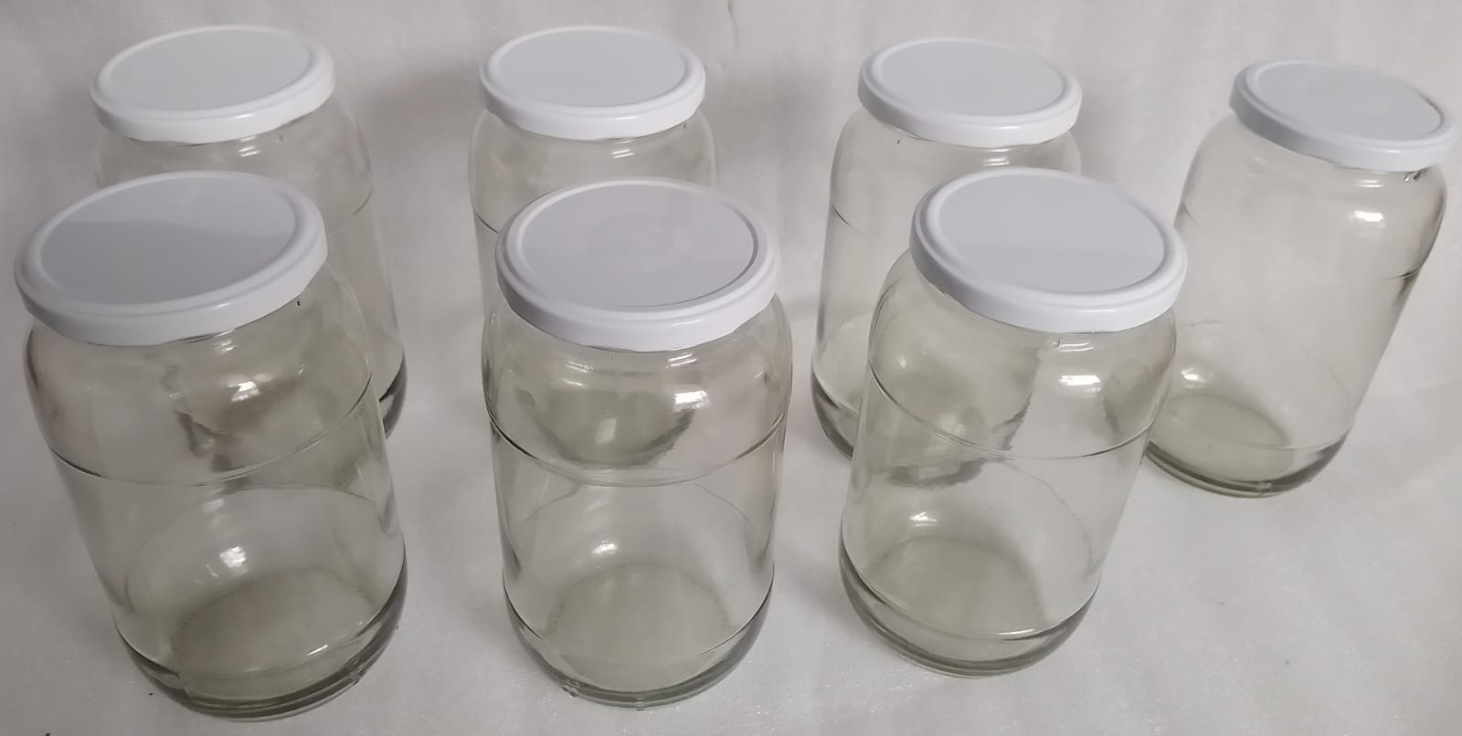 Glass Mason Jars with White Airight Lids 1000ml Transparent for canning,Pick Jar, Storage of Ghee, Honey, Oil,Sugar, Tea, Coffee