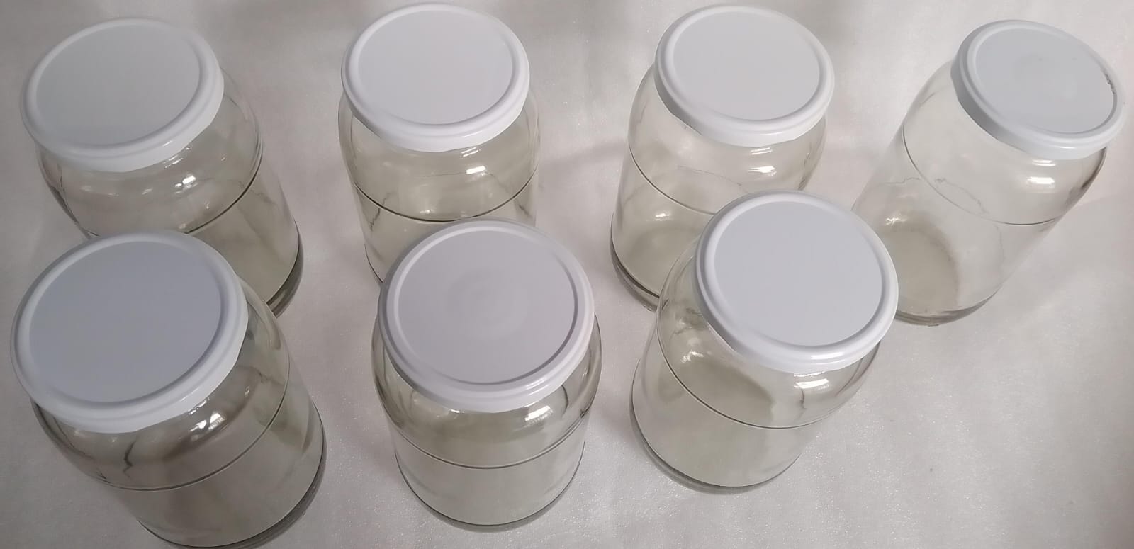 Glass Mason Jars with White Airight Lids 1000ml Transparent for canning,Pick Jar, Storage of Ghee, Honey, Oil,Sugar, Tea, Coffee