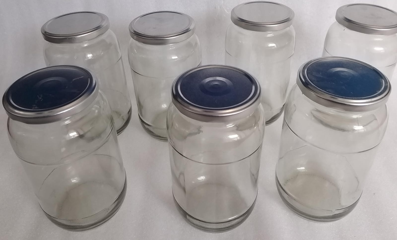 Glass Mason Jars with Silver Airight Lids 1000ml Transparent for canning,Pick Jar, Storage of Ghee, Honey, Oil,Sugar, Tea, Coffee