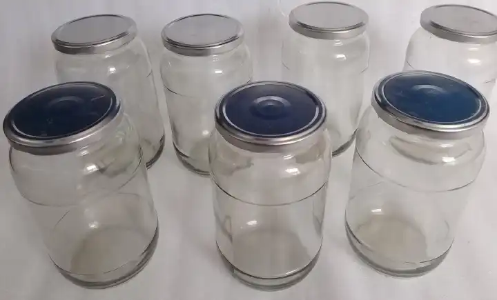 Glass Mason Jars with Silver Airight Lids 1000ml Transparent for canning,Pick Jar, Storage of Ghee, Honey, Oil,Sugar, Tea, Coffee