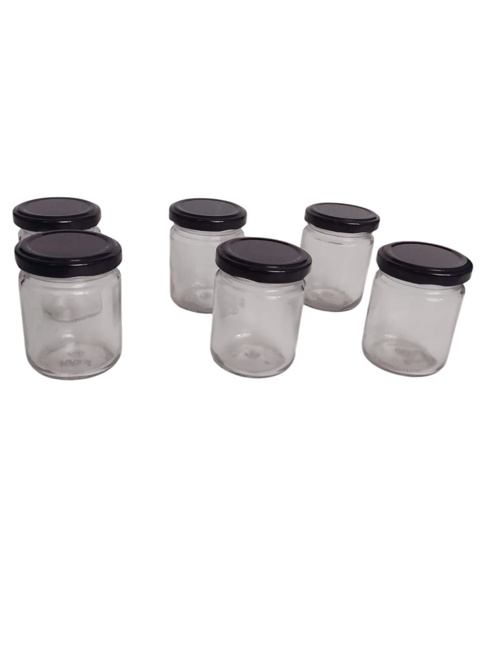 100ml Round Clear Glass Jars, Cream Jars with Black Lids,Canning, spices Empty Cosmetic Containers for Cream