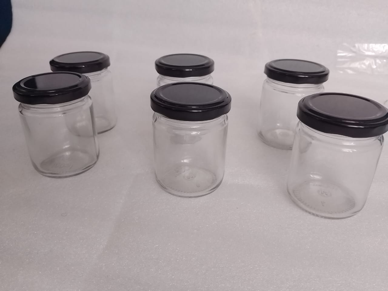 100ml Round Clear Glass Jars, Cream Jars with Black Lids,Canning, spices Empty Cosmetic Containers for Cream