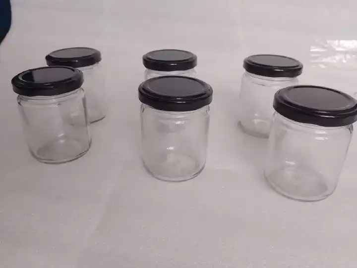 100ml Round Clear Glass Jars, Cream Jars with Black Lids,Canning, spices Empty Cosmetic Containers for Cream