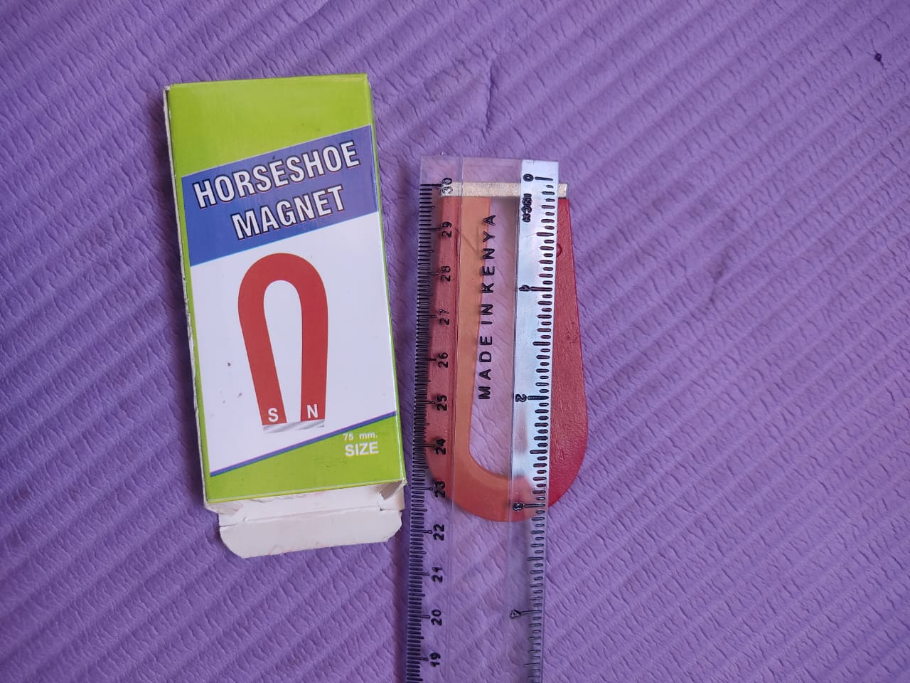 A Pair of Horseshoe Magnet 3 Inch- 75mm Painted Red and Blue Children Physics Experiment Tool