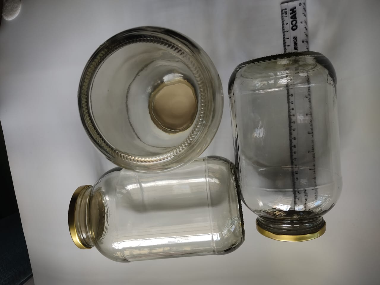 2000Ml Glass Jars with Airtight Golden Lids for Canning Glass Canning Jars for Pickling, Jam, Jelly, Overnight Oats, Yogurt, Chia Pudding, Salad, Desert, DIY Candles