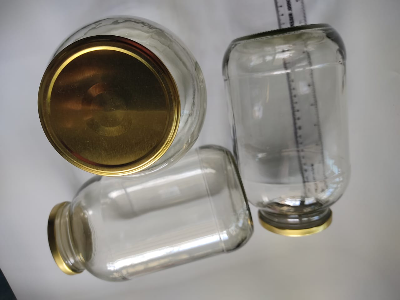 2000Ml Glass Jars with Airtight Golden Lids for Canning Glass Canning Jars for Pickling, Jam, Jelly, Overnight Oats, Yogurt, Chia Pudding, Salad, Desert, DIY Candles