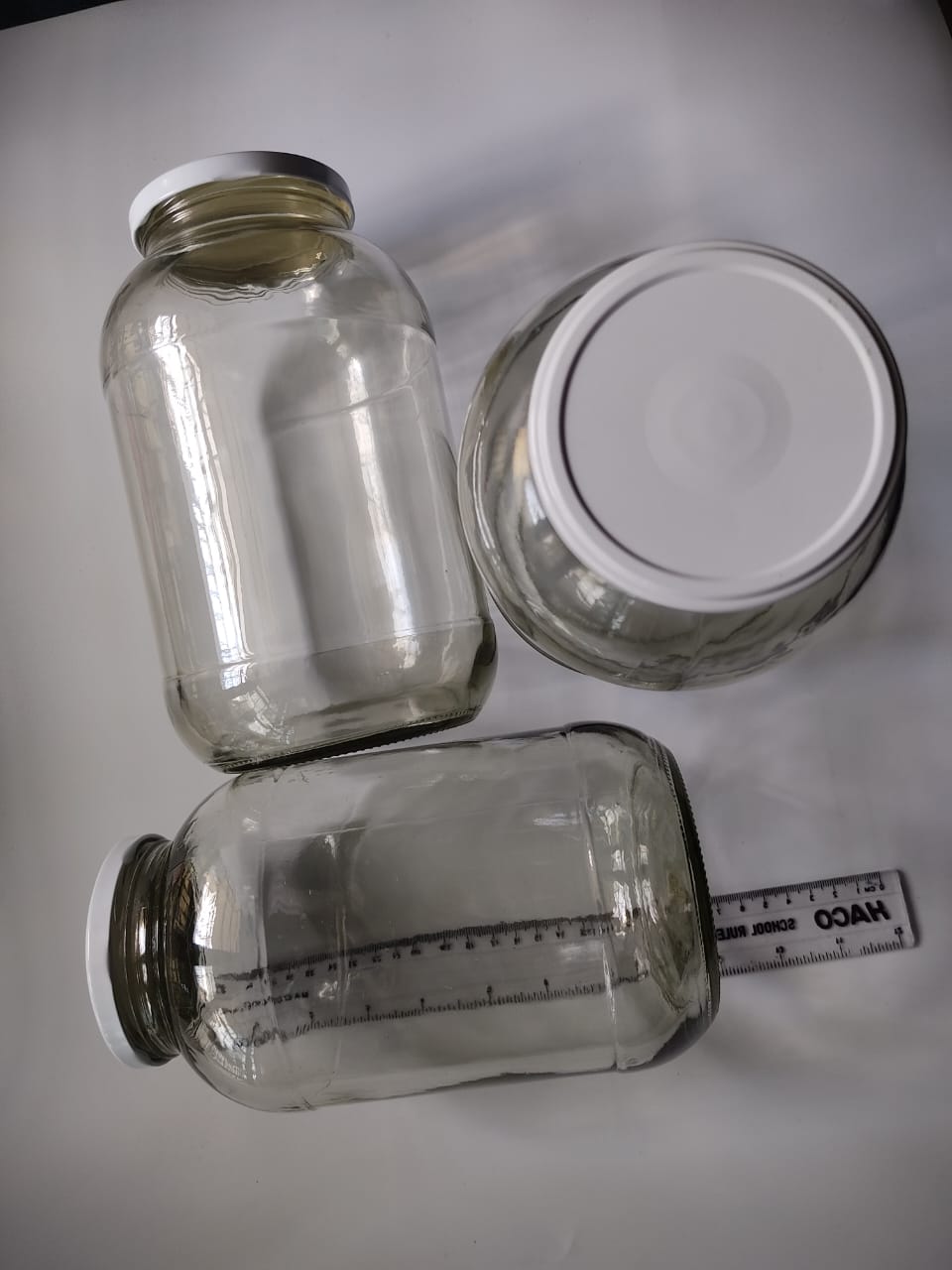 2000Ml Glass Jars with Airtight White Lids for Canning Glass Canning Jars for Pickling, Jam, Jelly, Overnight Oats, Yogurt, Chia Pudding, Salad, Desert, DIY Candles