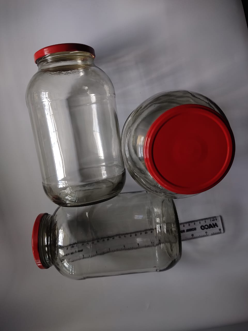 2000Ml Glass Jars with Airtight Red Lids for Canning Glass Canning Jars for Pickling, Jam, Jelly, Overnight Oats, Yogurt, Chia Pudding, Salad, Desert, DIY Candles