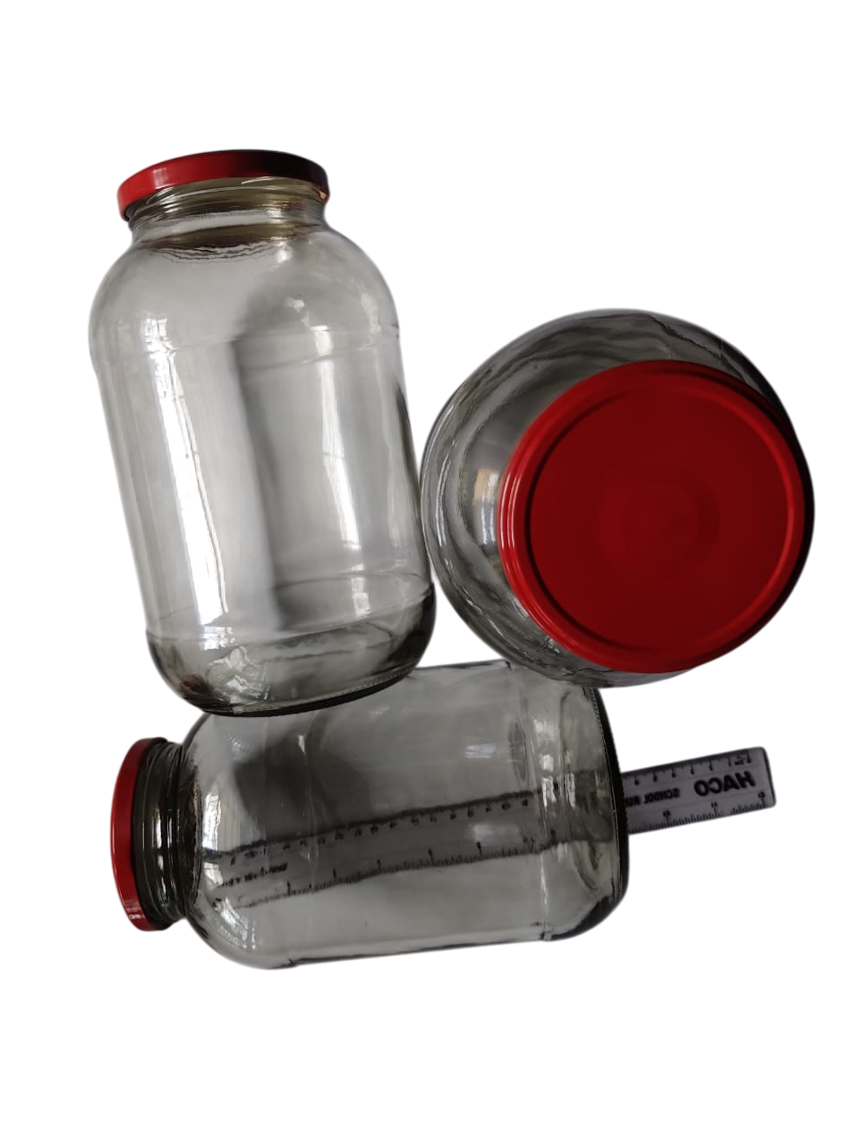 2000Ml Glass Jars with Airtight Red Lids for Canning Glass Canning Jars for Pickling, Jam, Jelly, Overnight Oats, Yogurt, Chia Pudding, Salad, Desert, DIY Candles