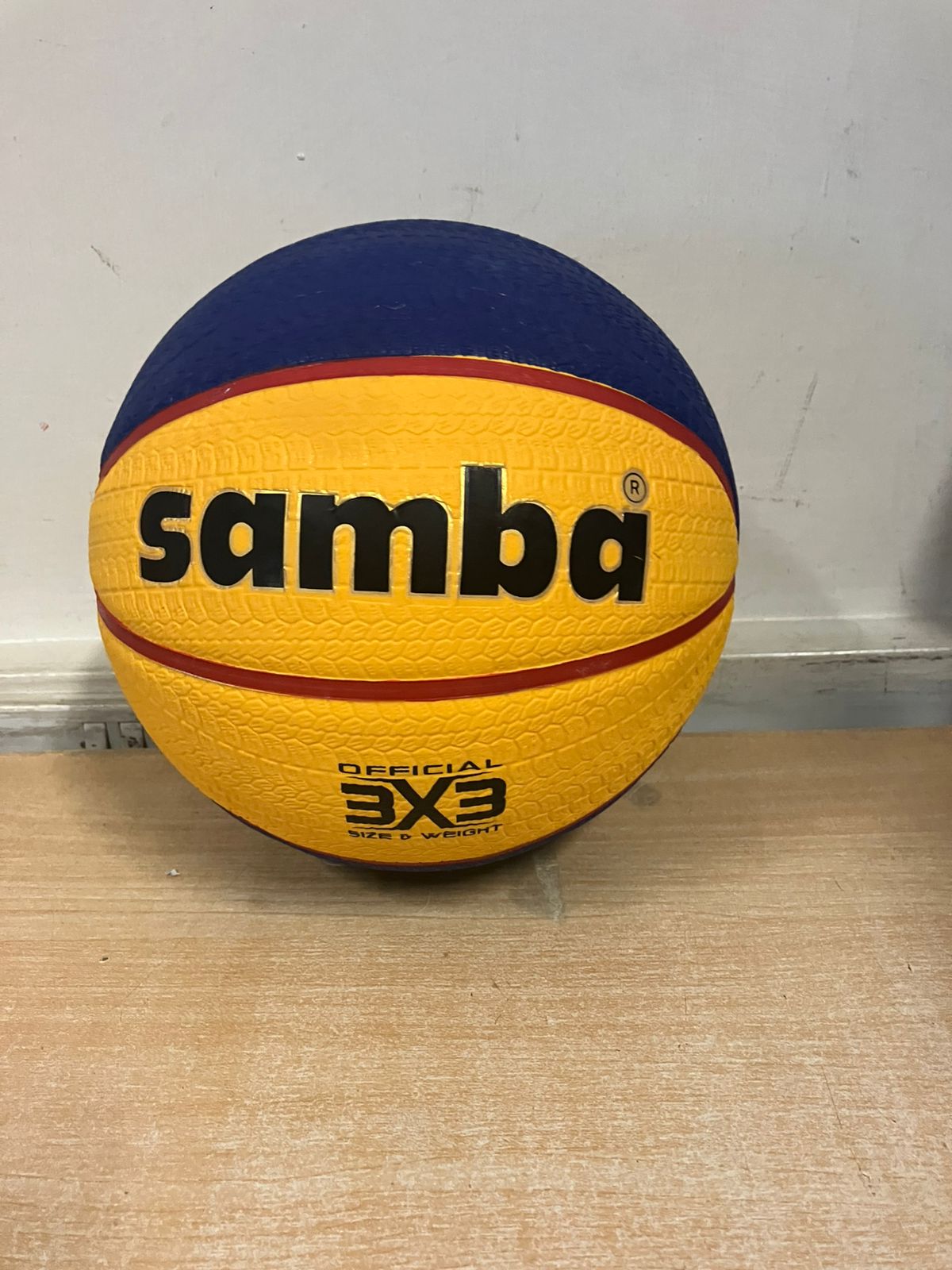 Samba Basketball 3x3 Size 6 BT 500 - Blue/Yellow Indoor and Outdoor