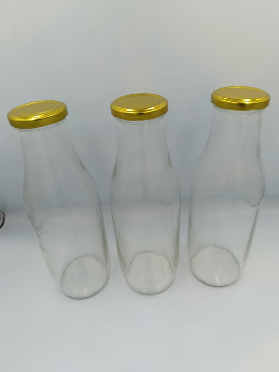 1000ml Beverage Glass bottle Airtight for Fridge with Airtight Black Cap Best Suitable for Milk | Juice | Water | Shake