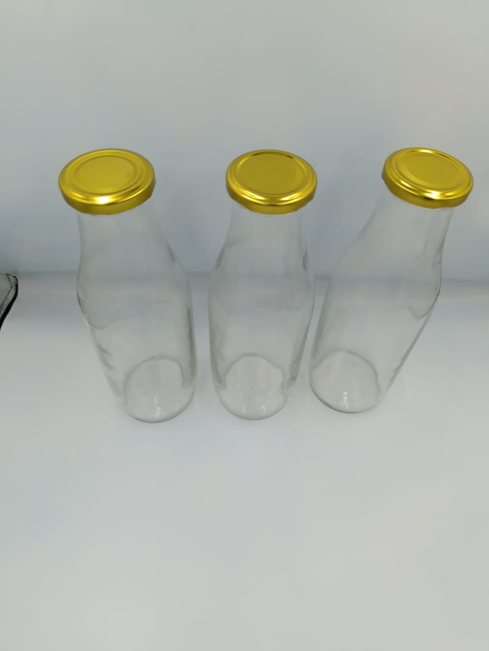 1000ml Beverage Glass bottle Airtight for Fridge with Airtight Black Cap Best Suitable for Milk | Juice | Water | Shake