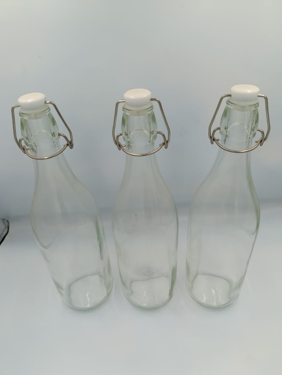 1000 ml Flip Top Glass Bottles, Swing Top Water Bottle, Clear Airtight Cap Glass Preserve Bottle with Stopper, Bottle for Brewing, Milk, Oil, Vinegar, Water, Fresh Juice, Beverages