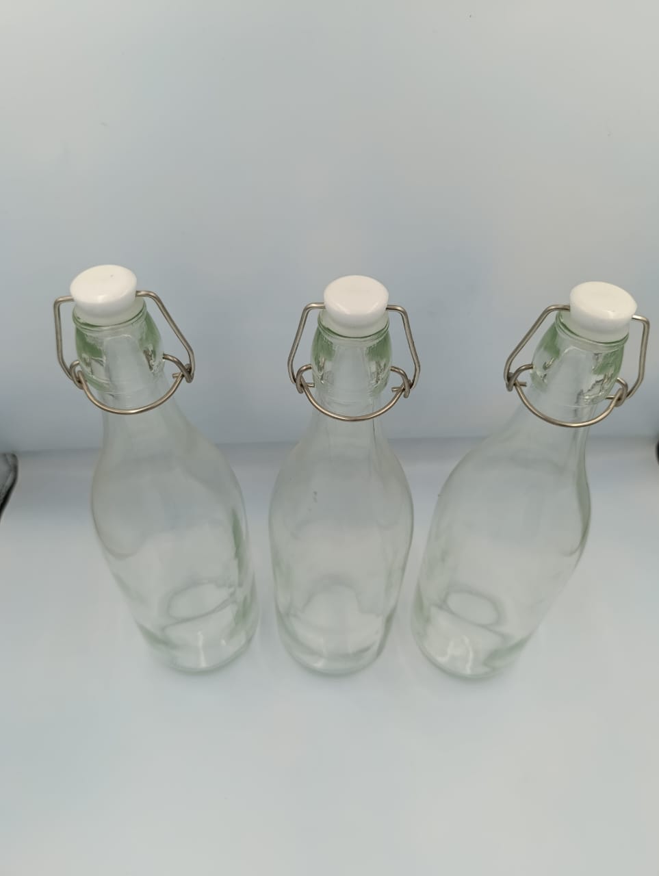 1000 ml Flip Top Glass Bottles, Swing Top Water Bottle, Clear Airtight Cap Glass Preserve Bottle with Stopper, Bottle for Brewing, Milk, Oil, Vinegar, Water, Fresh Juice, Beverages
